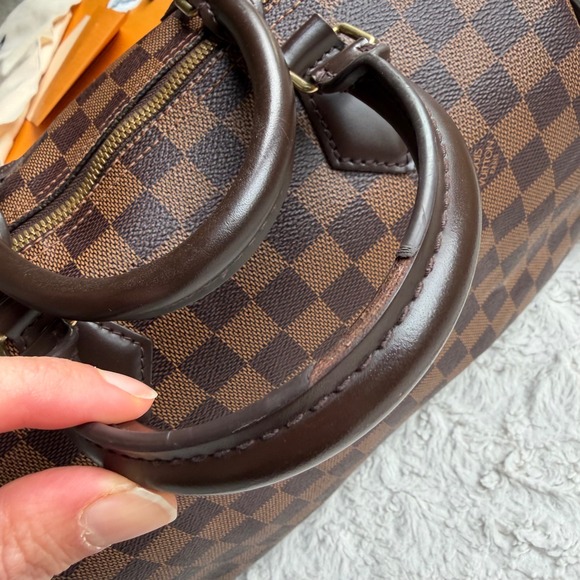 Louis Vuitton Speedy 30 Bandouliere Dameir Ebene Canvas Bag Crossbody Boston - Picture 6 of 17